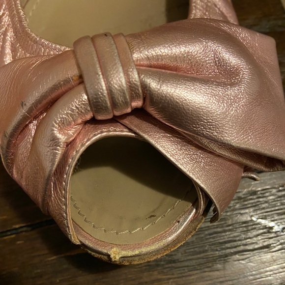 Valentino metallic pink bow flats sz 40 (9.5 -10) - Picture 2 of 5